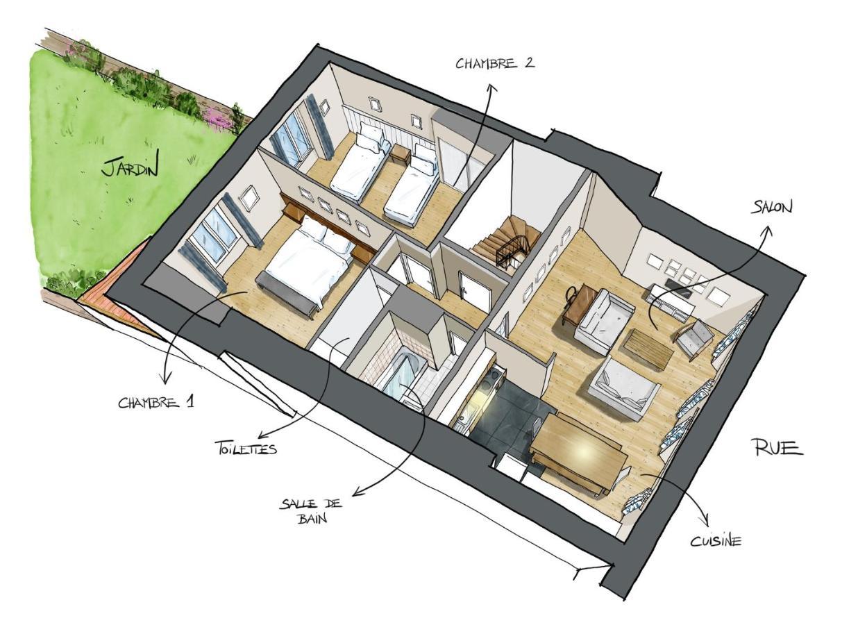 Bel Appartement, Bien Equipe Et Confortable Dans Le Centre Historique ฟูแฌร์ ภายนอก รูปภาพ